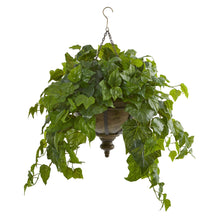 Load image into Gallery viewer, 34&quot; London Ivy Artificial Plant in Hanging Bowl (Real Touch) - zzhomelifestyle