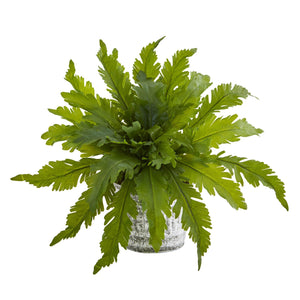 Fern Artificial Plant in Vintage Hanging Planter - zzhomelifestyle