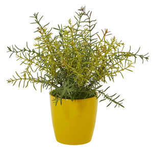 12" Rosemary Artificial Plant in Yellow Planter (Set of 2) - zzhomelifestyle