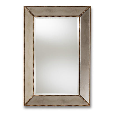 BAXTON STUDIO NEVA MODERN AND CONTEMPORARY ANTIQUE GOLD FINISHED RECTANGULAR ACCENT WALL MIRROR - zzhomelifestyle