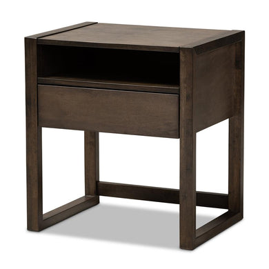 BAXTON STUDIO INICIO MODERN AND CONTEMPORARY ASH BROWN FINISHED 1-DRAWER WOOD NIGHTSTAND - zzhomelifestyle