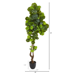 78" Fiddle Leaf Artificial Tree (Real Touch) - zzhomelifestyle