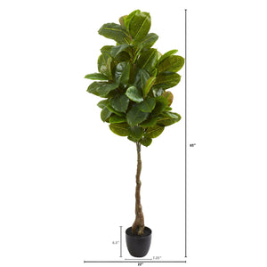 65" Rubber Leaf Artificial Tree (Real Touch) - zzhomelifestyle