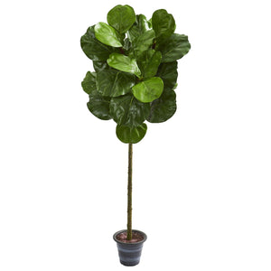 4' Fiddle Leaf Artificial Tree With Decorative Planter - zzhomelifestyle