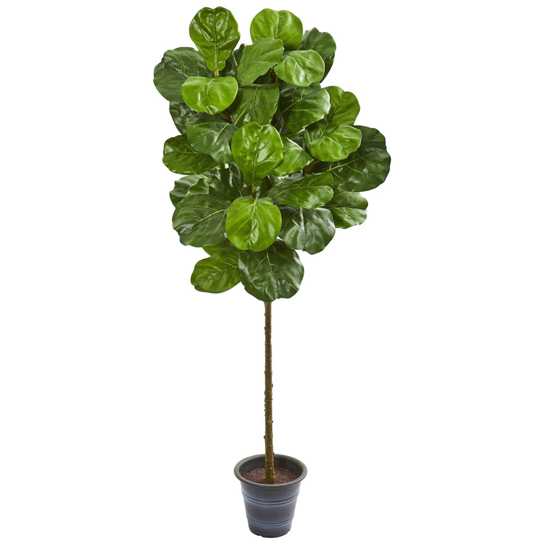 5' Fiddle Leaf Artificial Tree With Decorative Planter - zzhomelifestyle