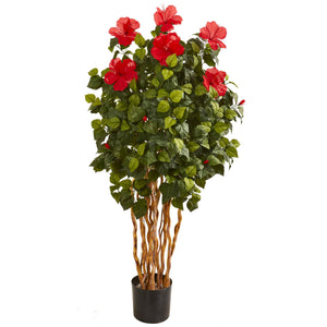 5' Hibiscus Artificial Tree - zzhomelifestyle