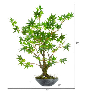 30" Maple Bonsai Artificial Tree in Planter - zzhomelifestyle
