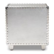 Load image into Gallery viewer, BAXTON STUDIO DAVET FRENCH INDUSTRIAL SILVER METAL 2-DRAWER NIGHTSTAND - zzhomelifestyle