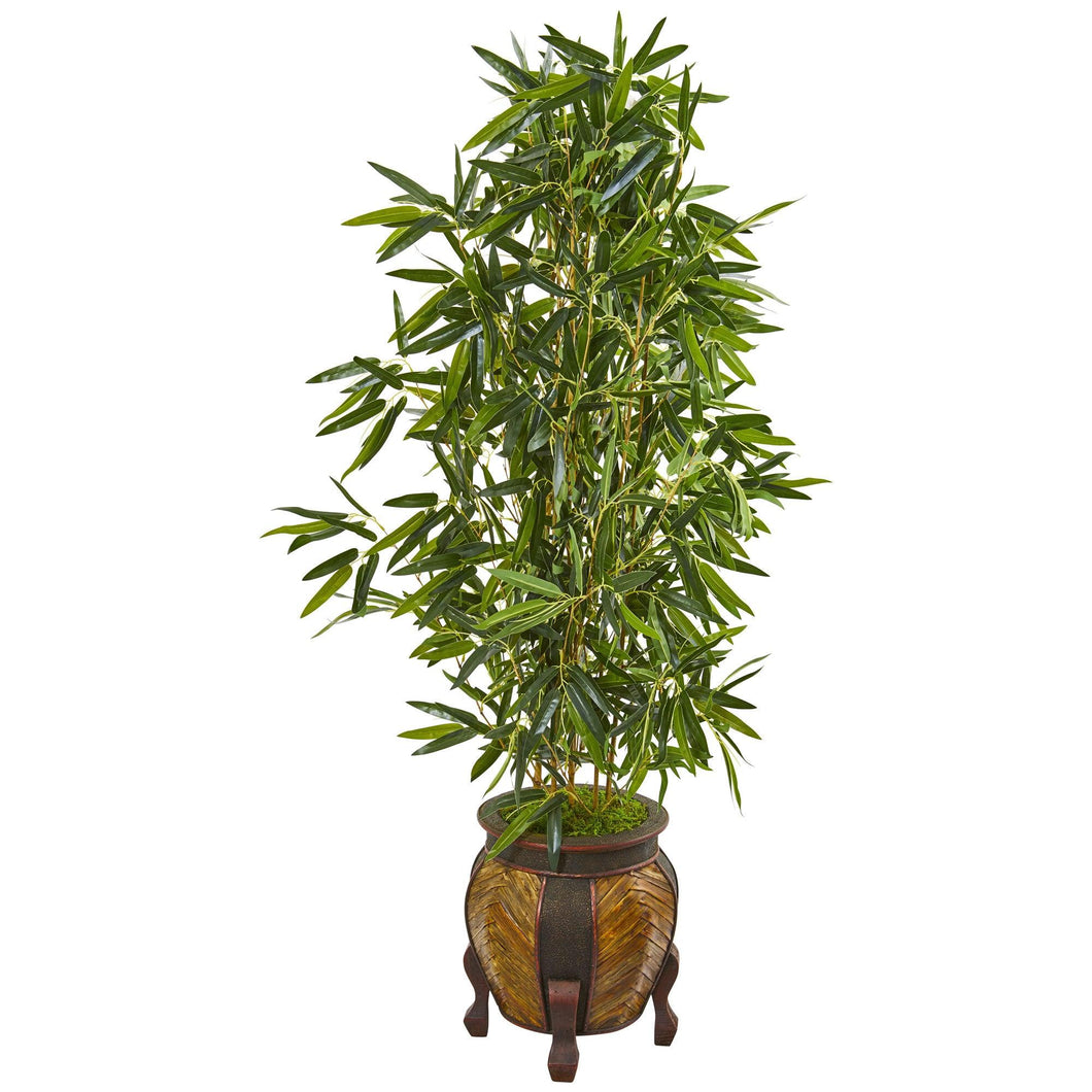 5' Bamboo Artificial Tree in Decorative Planter (Real Touch) - zzhomelifestyle