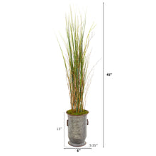 Load image into Gallery viewer, 45&quot; Grass and Bamboo Artificial Plant in Vintage Metal Planter - zzhomelifestyle