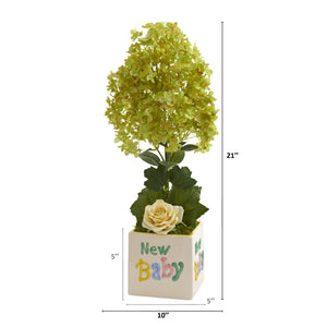 21" Peegee Hydrangea and Rose Artificial Arrangement in Vase - zzhomelifestyle