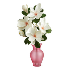Load image into Gallery viewer, 24&quot; Japanese Magnolia Artificial Arrangement in Rose Colored Vase - zzhomelifestyle
