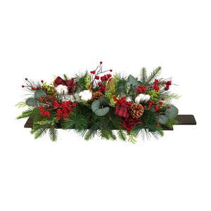 24" Holiday Berries, Pinecones and Eucalyptus Cutting Board Wall Décor or Table Arrangement - zzhomelifestyle