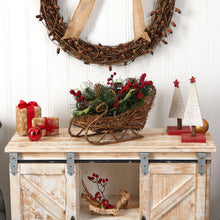 Load image into Gallery viewer, 18&quot; Christmas Sleigh with Pine, Pinecones and Berries Artificial Christmas Arrangement - zzhomelifestyle