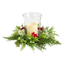 Load image into Gallery viewer, 8&quot; Cedar and Berries Artificial Christmas Arrangement Candelabrum - zzhomelifestyle