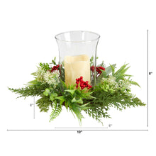 Load image into Gallery viewer, 8&quot; Cedar and Berries Artificial Christmas Arrangement Candelabrum - zzhomelifestyle