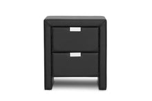 Load image into Gallery viewer, BAXTON STUDIO FREY BLACK UPHOLSTERED MODERN NIGHTSTAND - zzhomelifestyle