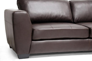 BAXTON STUDIO ORLAND BROWN LEATHER MODERN SECTIONAL SOFA SET WITH RIGHT FACING CHAISE - zzhomelifestyle