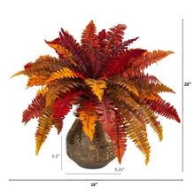 Load image into Gallery viewer, 20&quot; Autumn Boston Fern Artificial Plant in Planter - zzhomelifestyle