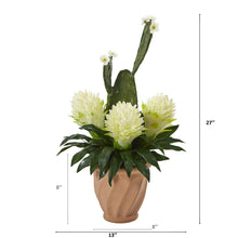 Load image into Gallery viewer, 27&quot; Bromeliad and Cactus Artificial Plant in Terra-Cotta Planter - zzhomelifestyle