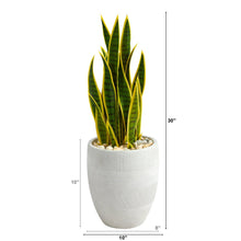 Load image into Gallery viewer, 30&quot; Sansevieria Artificial Plant in White Planter - zzhomelifestyle