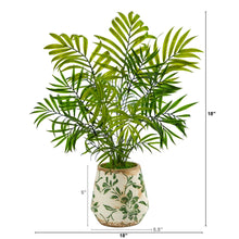 Load image into Gallery viewer, 18&quot; Mini Areca Palm Artificial Plant in Floral Vase - zzhomelifestyle