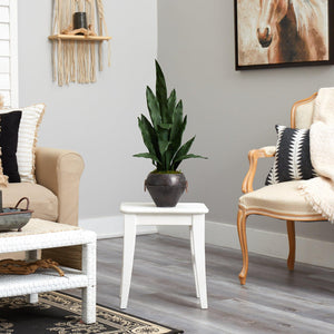 27" Sansevieria Artificial Plant in Metal Bowl - zzhomelifestyle