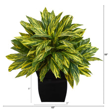 Load image into Gallery viewer, 18&quot; Tradescantia Artificial Plant in Black Metal Planter (Real Touch) - zzhomelifestyle