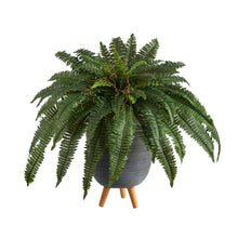 Load image into Gallery viewer, 2.5&#39; Boston Fern Artificial Plant in Gray Planter with Stand - zzhomelifestyle