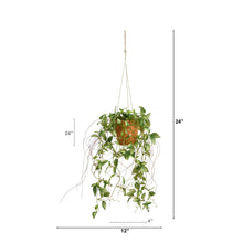 Load image into Gallery viewer, 24&quot; Pothos Artificial Plant in Hanging Planter - zzhomelifestyle