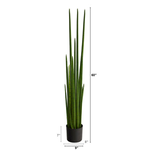 5' Sansevieria Snake Artificial Plant - zzhomelifestyle