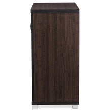 Load image into Gallery viewer, BAXTON STUDIO ZENTRA MODERN AND CONTEMPORARY DARK BROWN SIDEBOARD STORAGE CABINET WITH GLASS DOORS - zzhomelifestyle