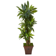 Load image into Gallery viewer, 57&quot; Corn Stalk Dracaena Artificial Plant in Brown Planter (Real Touch) - zzhomelifestyle