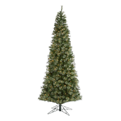 10' Cashmere Slim Artificial Christmas Tree with 750 Warm White Lights and 1908 Bendable Branches - zzhomelifestyle