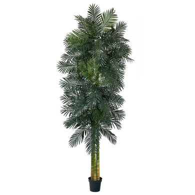 10' Triple Stalk Golden Cane Artificial Palm Tree - zzhomelifestyle