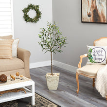 Load image into Gallery viewer, 52&quot; Olive Artificial Tree in Country White Planter - zzhomelifestyle