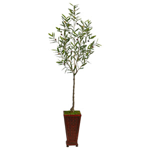 69" Olive Artificial Tree in Decorative Planter - zzhomelifestyle