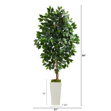 Load image into Gallery viewer, 4.5&#39; Ficus Artificial Tree in White Planter - zzhomelifestyle