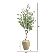 Load image into Gallery viewer, 5&#39; Eucalyptus Artificial Tree in Sandstone Planter - zzhomelifestyle