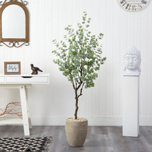 Load image into Gallery viewer, 5&#39; Eucalyptus Artificial Tree in Sandstone Planter - zzhomelifestyle