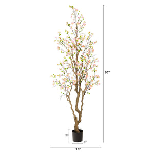7.5’ Cherry Blossom Artificial Tree - zzhomelifestyle