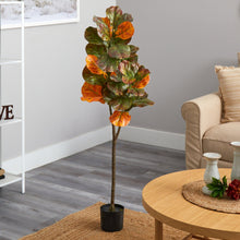 Load image into Gallery viewer, 4.5&#39; Autumn Fiddle Leaf Artificial Fall Tree - zzhomelifestyle
