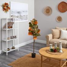 Load image into Gallery viewer, 4.5&#39; Autumn Fiddle Leaf Artificial Fall Tree - zzhomelifestyle