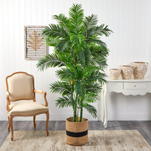 Load image into Gallery viewer, 6&#39; Curvy Parlor Artificial Palm Tree in Handmade Natural Cotton Planter - zzhomelifestyle