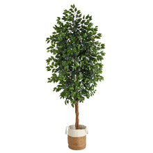 Load image into Gallery viewer, 8&#39; Ficus Artificial Tree with Handmade Natural Jute and Cotton Planter - zzhomelifestyle