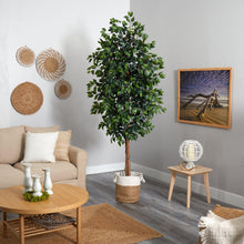 Load image into Gallery viewer, 8&#39; Ficus Artificial Tree with Handmade Natural Jute and Cotton Planter - zzhomelifestyle