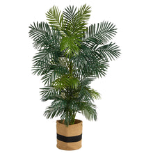 Load image into Gallery viewer, 6.5&#39; Golden Cane Artificial Palm Tree in Handmade Natural Cotton Planter - zzhomelifestyle