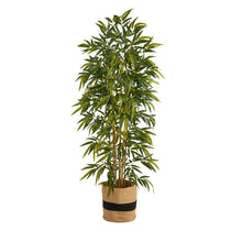 Load image into Gallery viewer, 75&quot; Bamboo Artificial Tree in Handmade Natural Cotton Planter - zzhomelifestyle