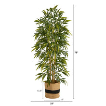 Load image into Gallery viewer, 75&quot; Bamboo Artificial Tree in Handmade Natural Cotton Planter - zzhomelifestyle