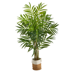 8' King Palm Artificial Tree with 12 Bendable Branches in Handmade Natural Jute and Cotton Planter - zzhomelifestyle